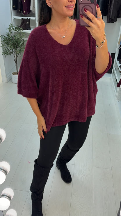 Trinity Plain Fluffy Batwing Jumper