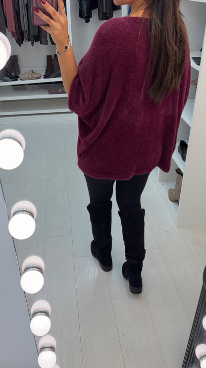 Trinity Plain Fluffy Batwing Jumper