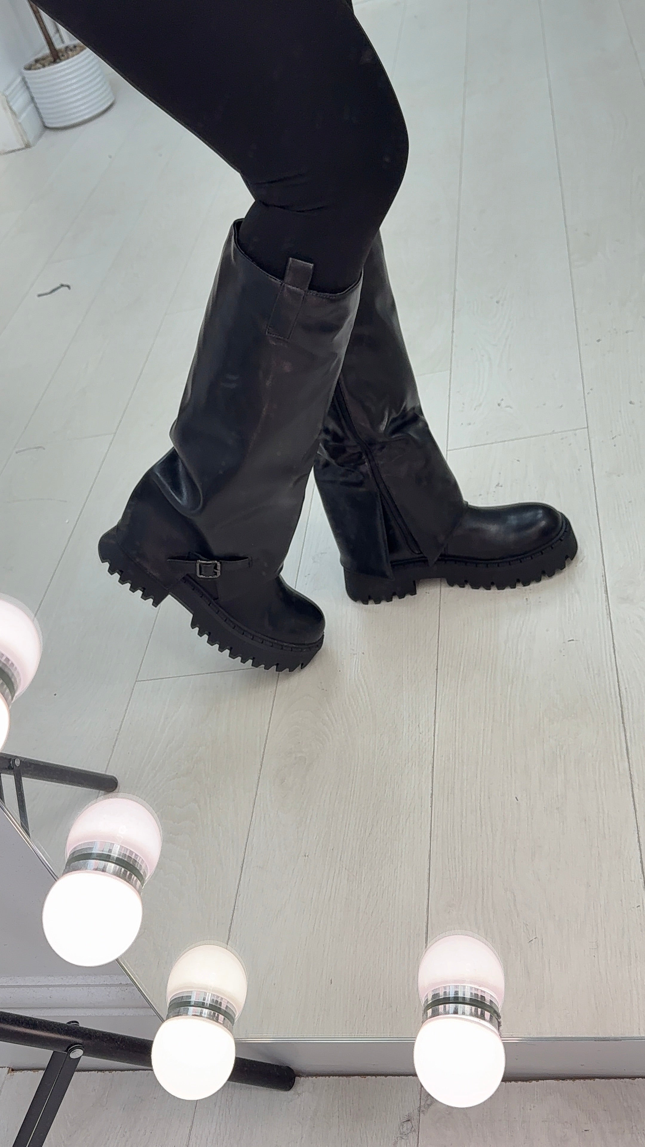 Rosalin Faux Leather Chunky Sole Boots