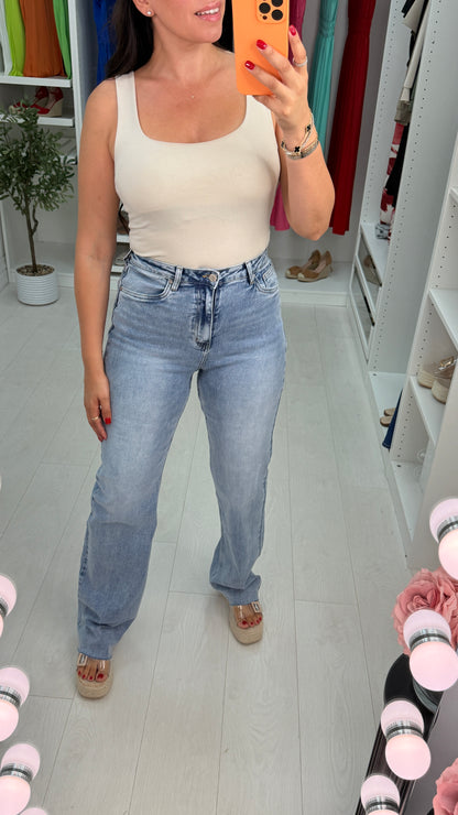Mabelle High Waist Straight Leg Jeans
