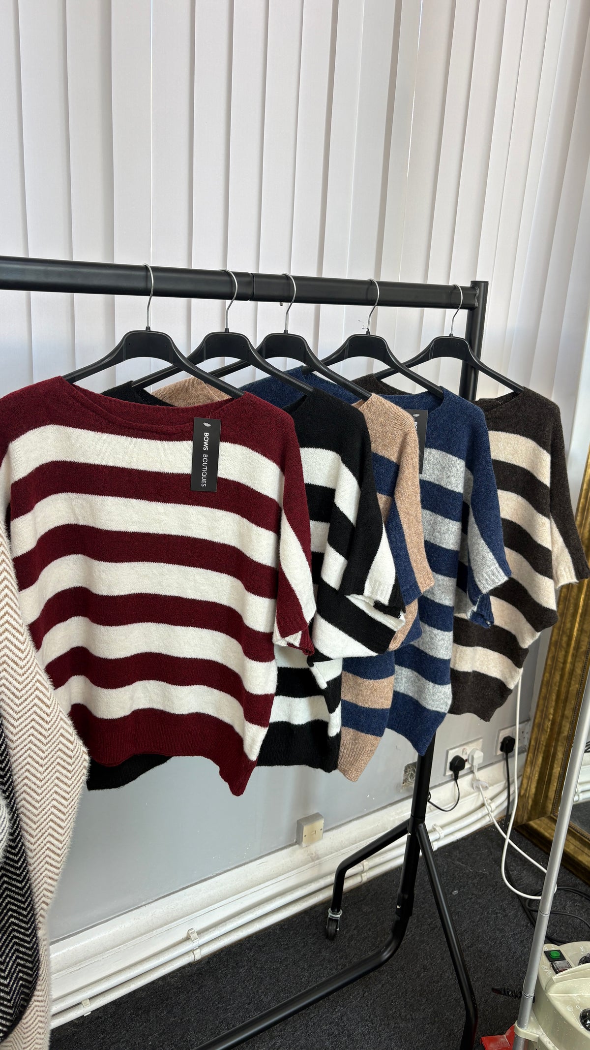 Yasmine Striped Loose Fit Short Sleeve Jumper