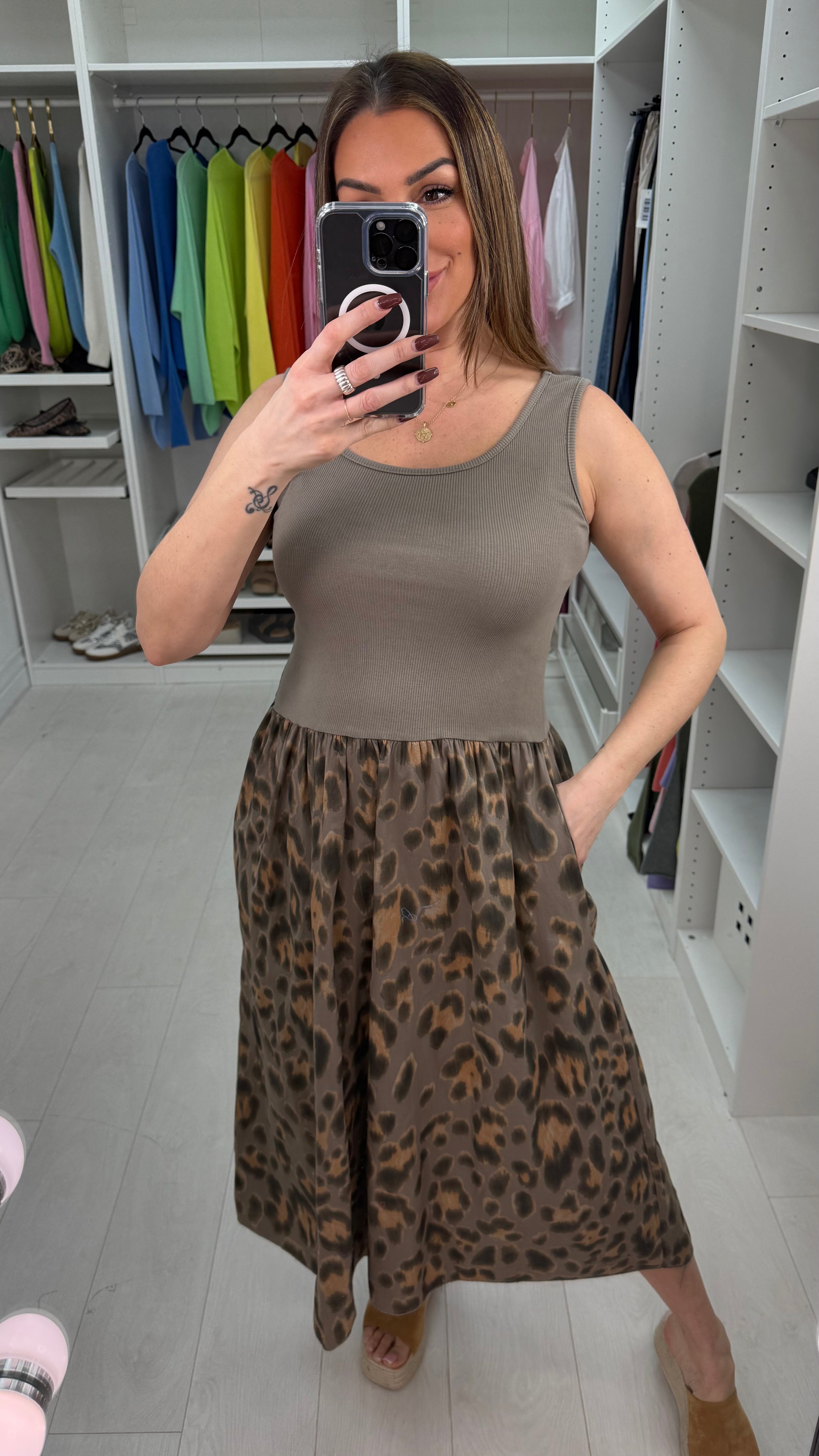 Kimberley Leopard Poplin Maxi Dress