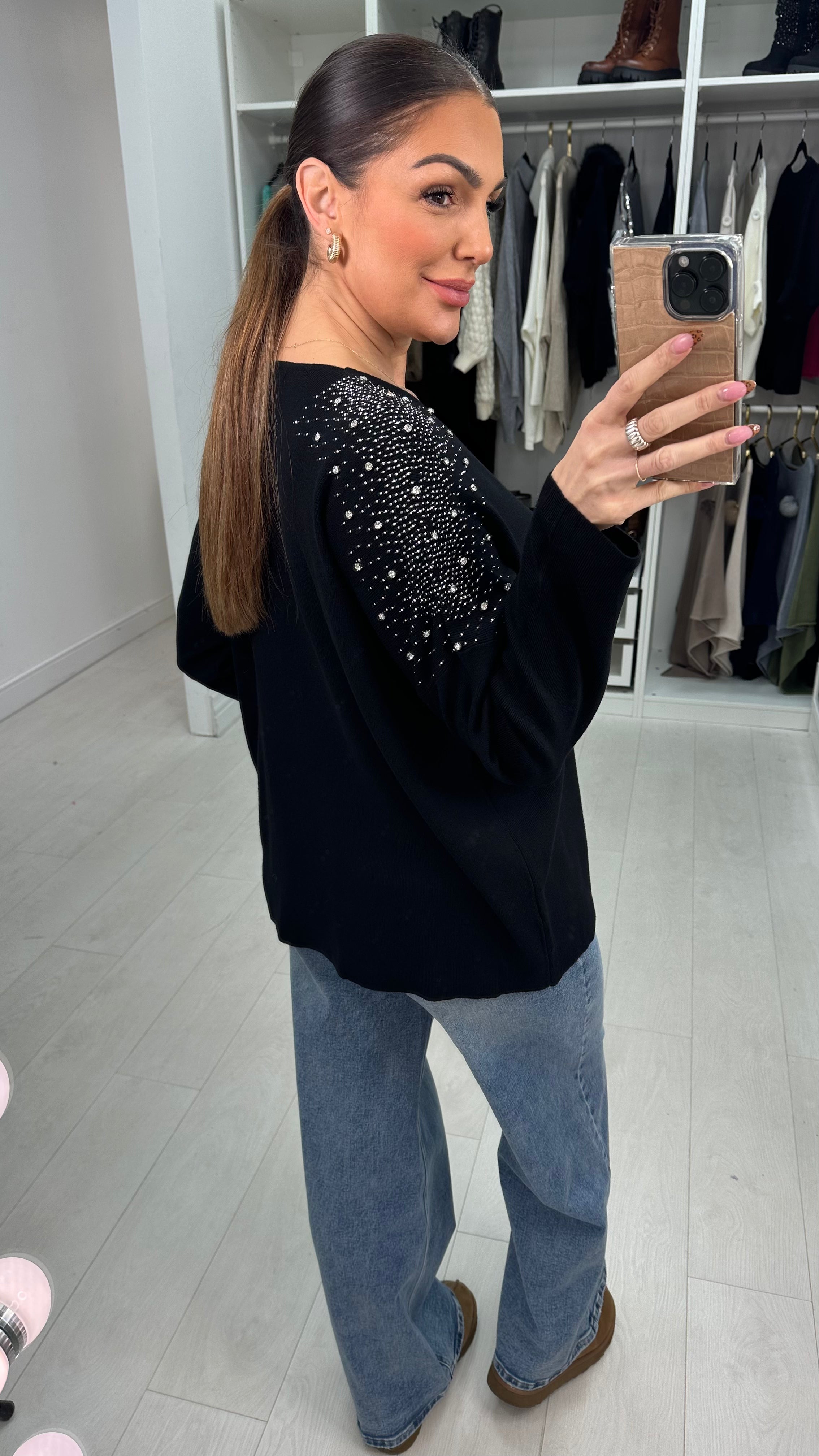 Paloma Embellished V Neck Knit Jumper