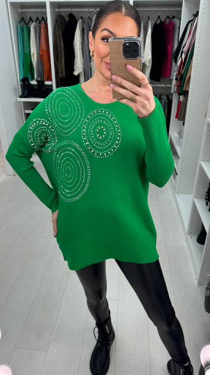 Hariette  Diamante Detail Longline Knit Jumper