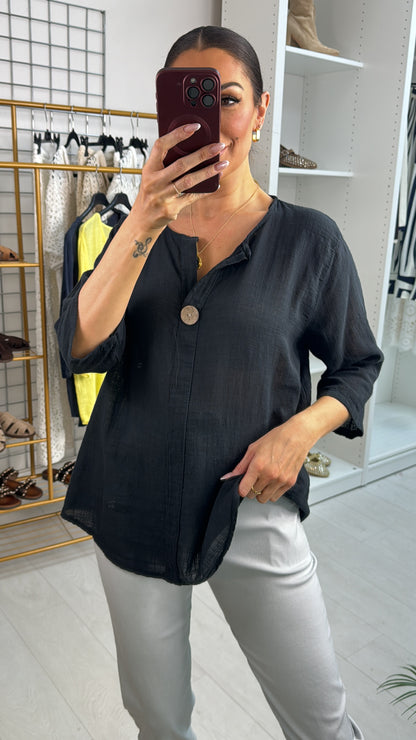 Lopez Plain 3/4 Sleeve Longline Top