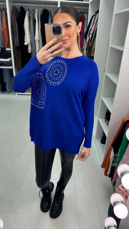 Hariette  Diamante Detail Longline Knit Jumper