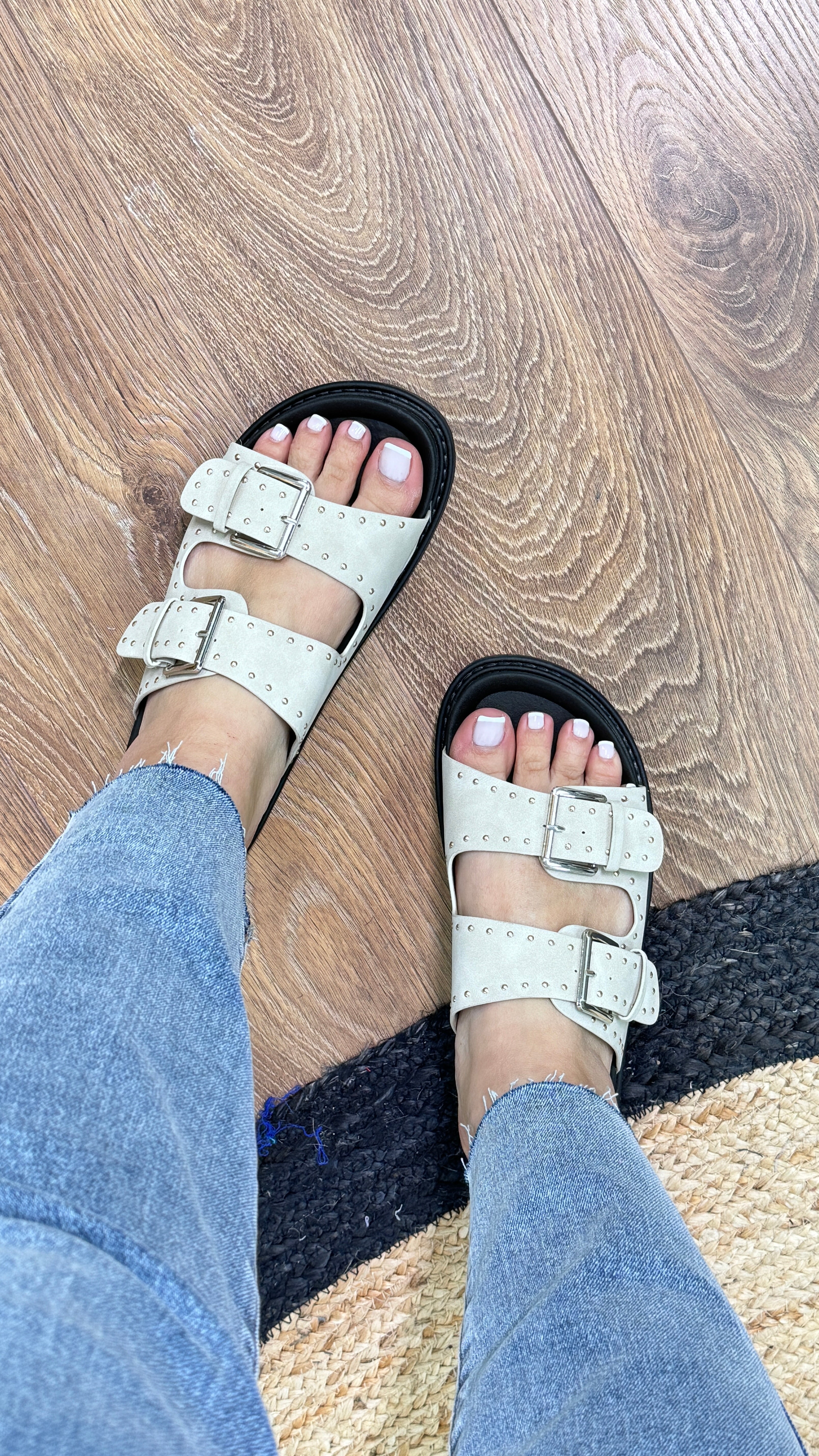 Carluccio Suede Effect Buckle Sandal