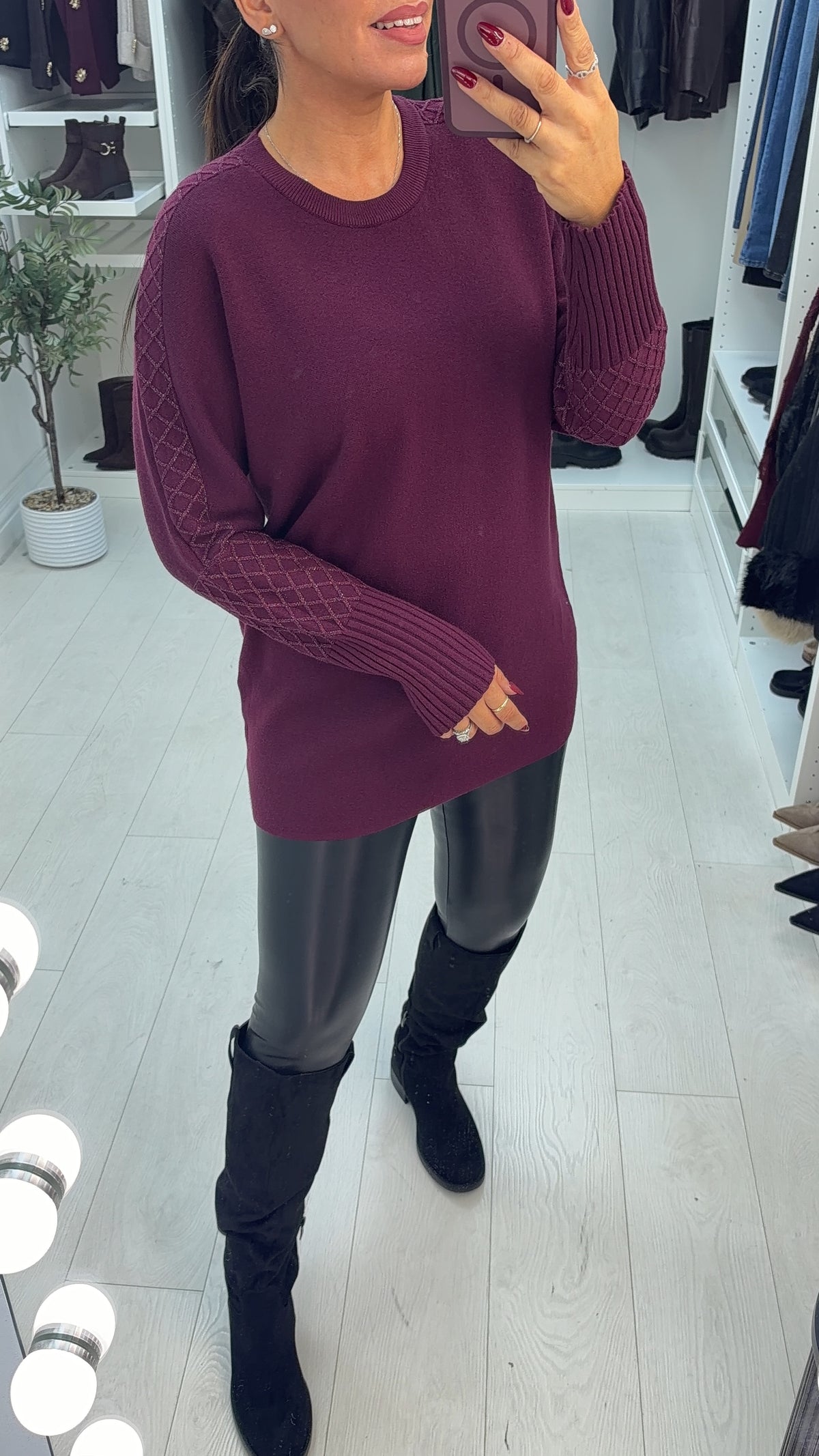 Brinda Lurex Detailed Longline Jumper
