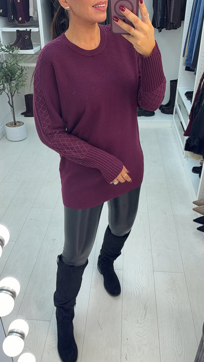 Brinda Lurex Detailed Longline Jumper