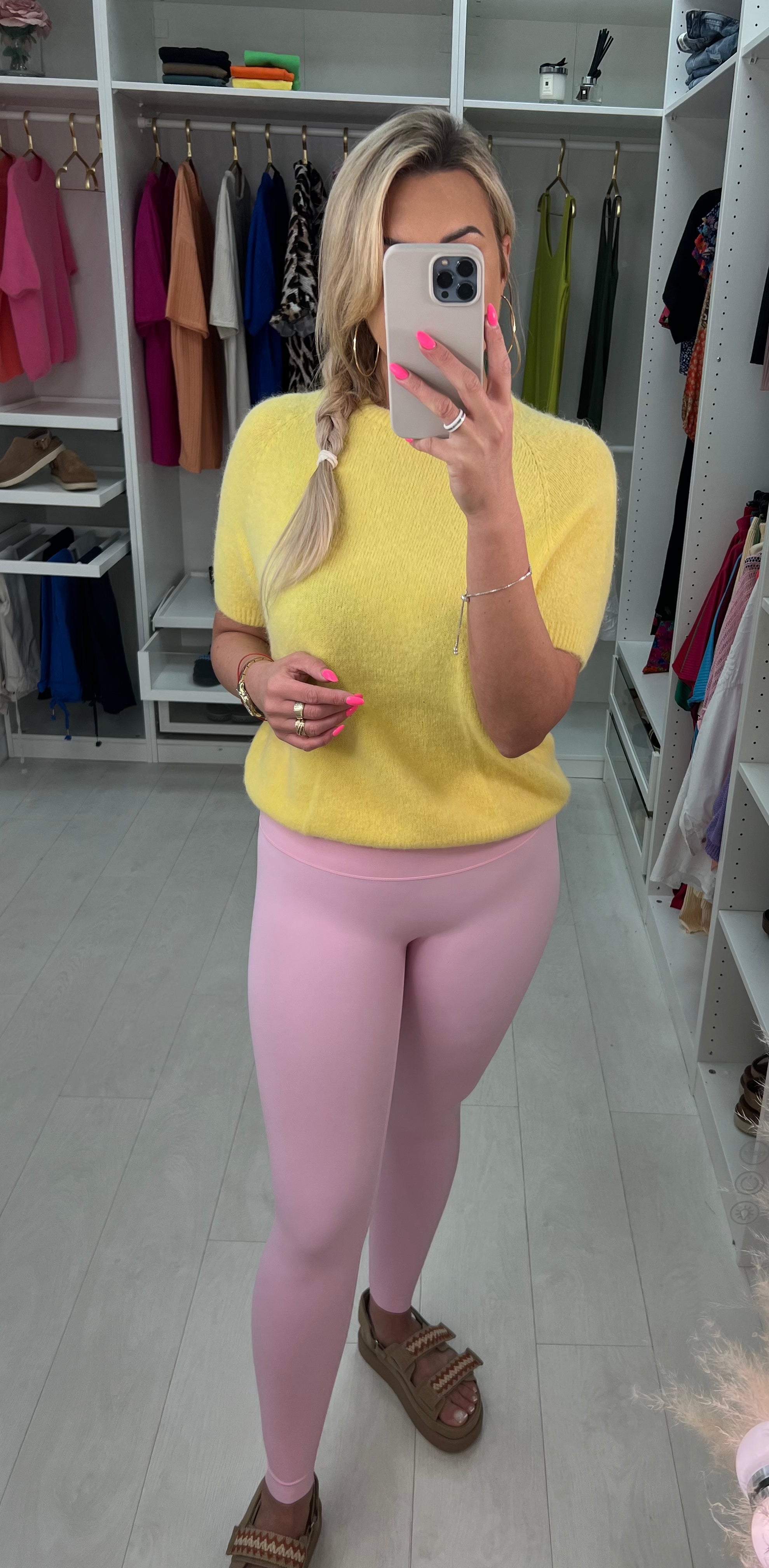 Avalee Baby Pink Plain Soft Stretch Leggings