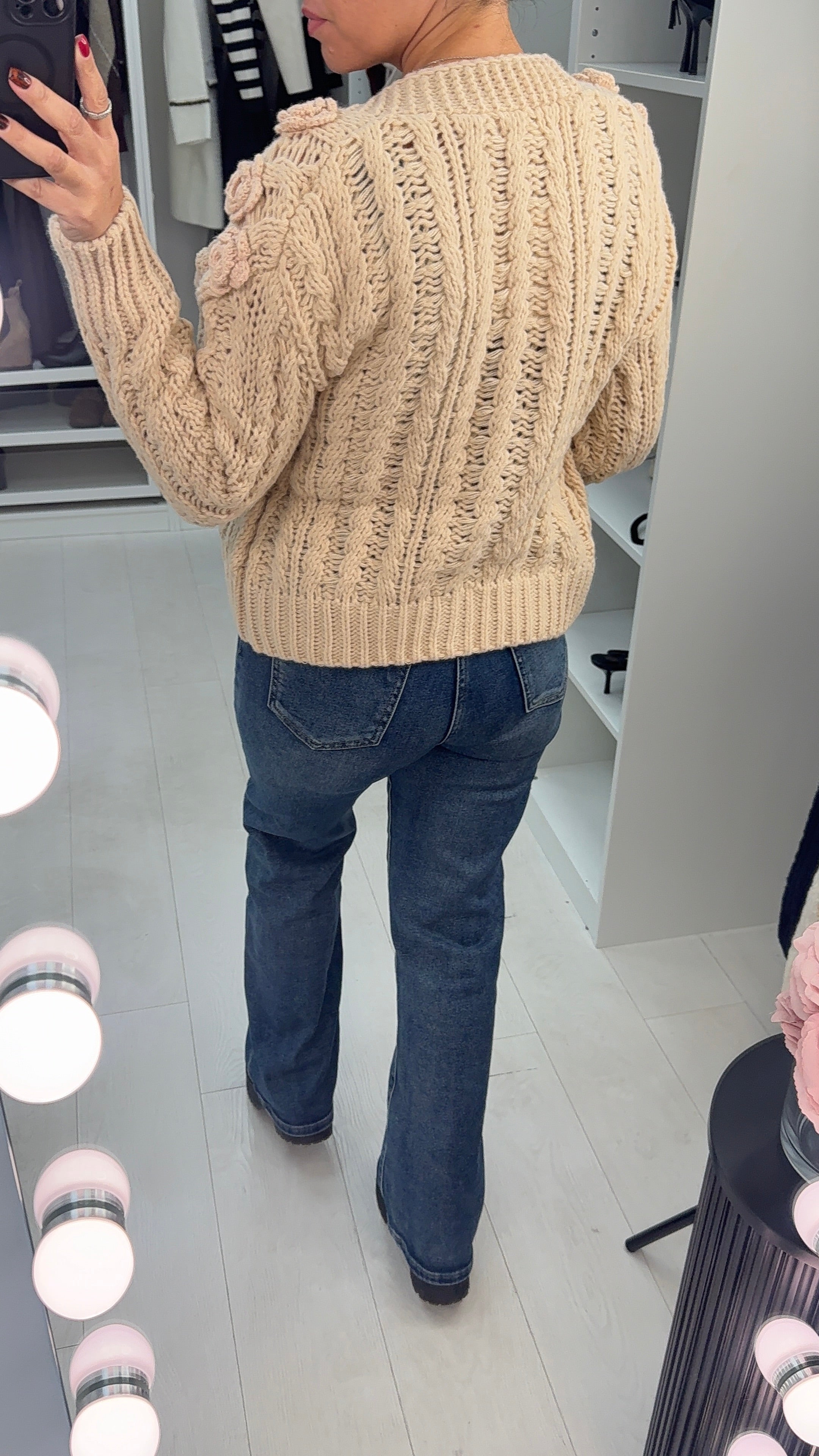 Lucy Chunky Floral Knitted Cardigan