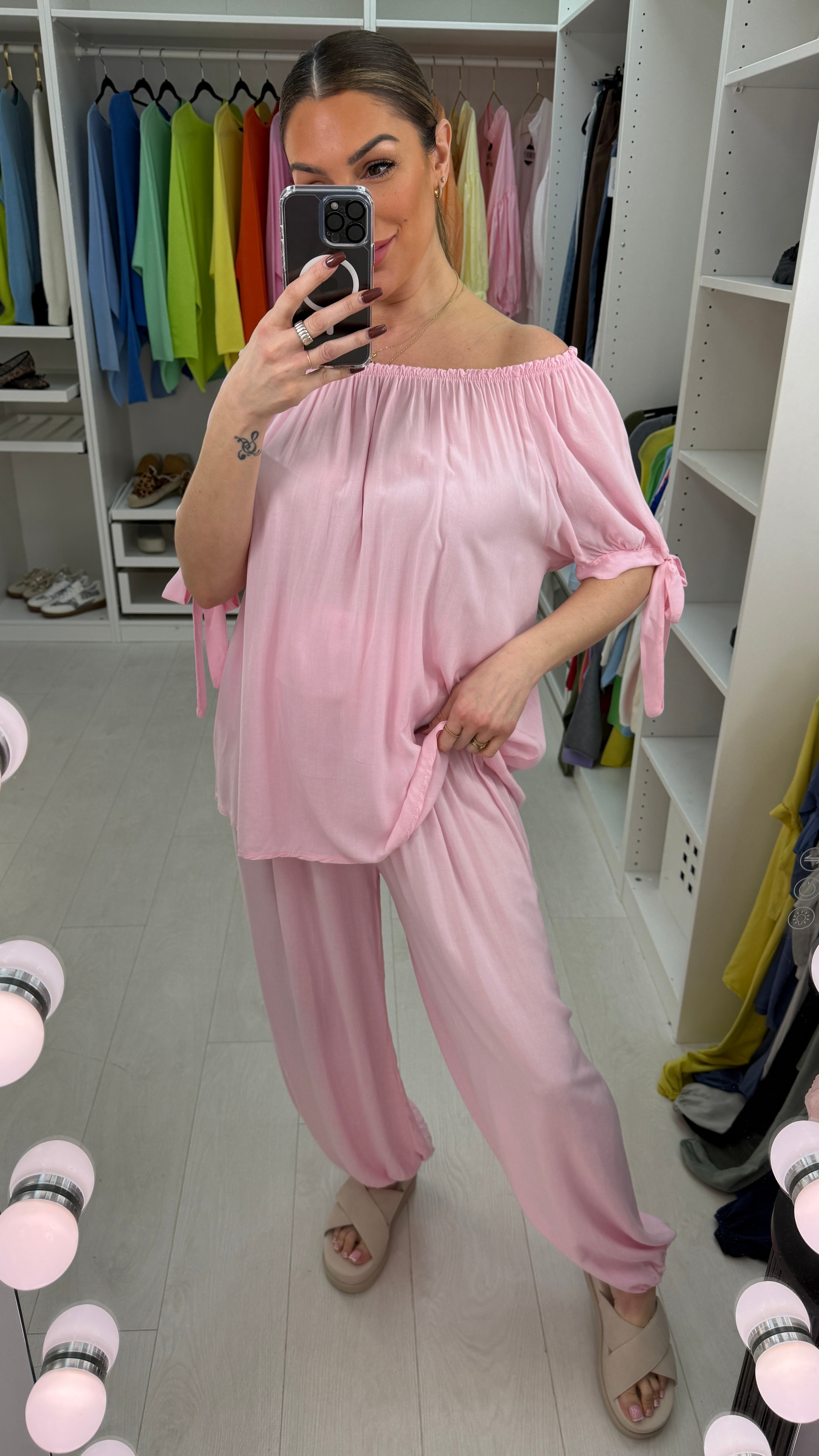 Sapphira Elasticated Tie Shoulder Hareem Co-Ord