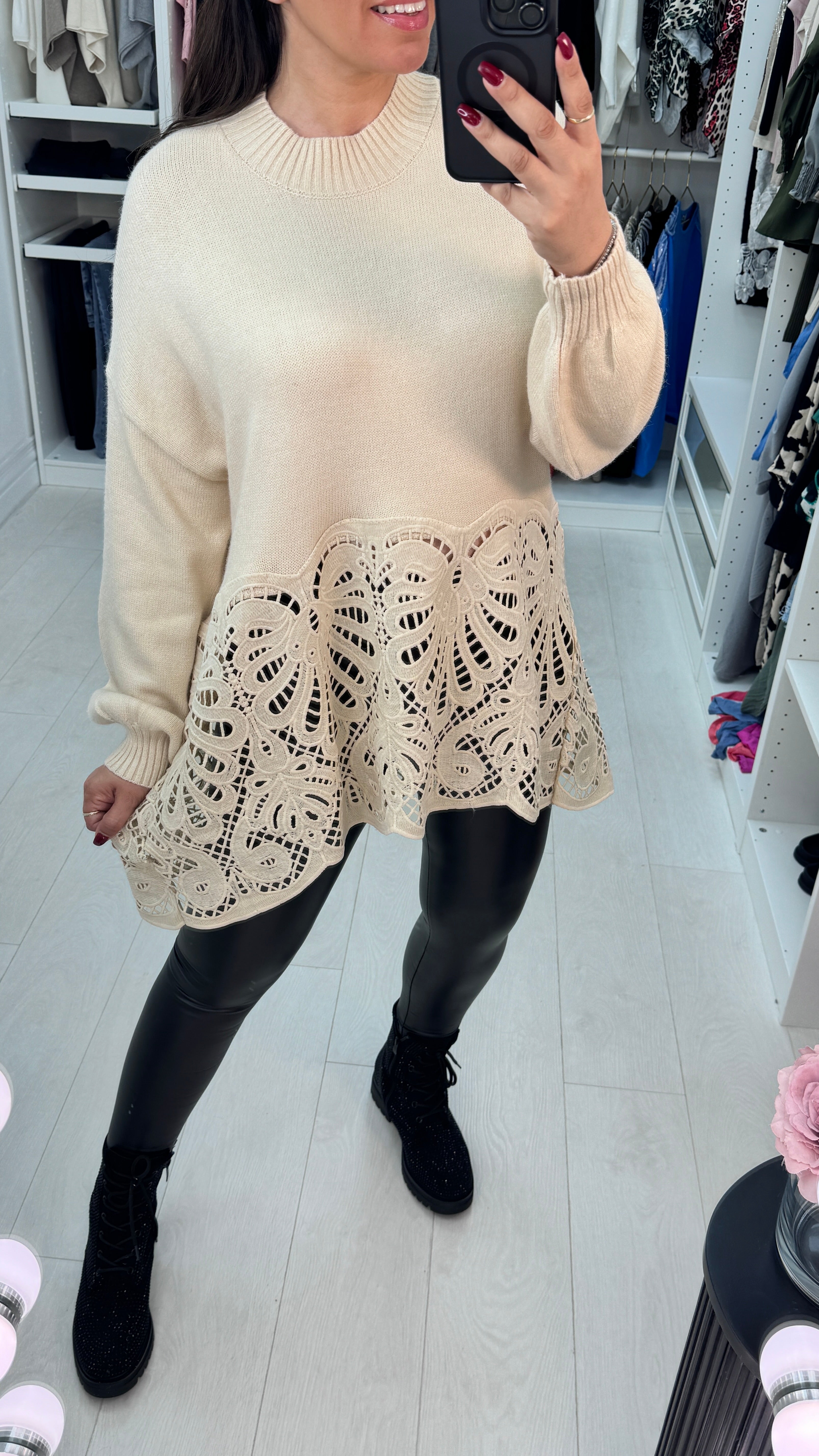 Tasha Crochet Detail Jumper