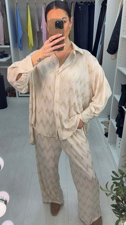 Laverne Zig Zag Pattern Loose Fit Co-Ord Set