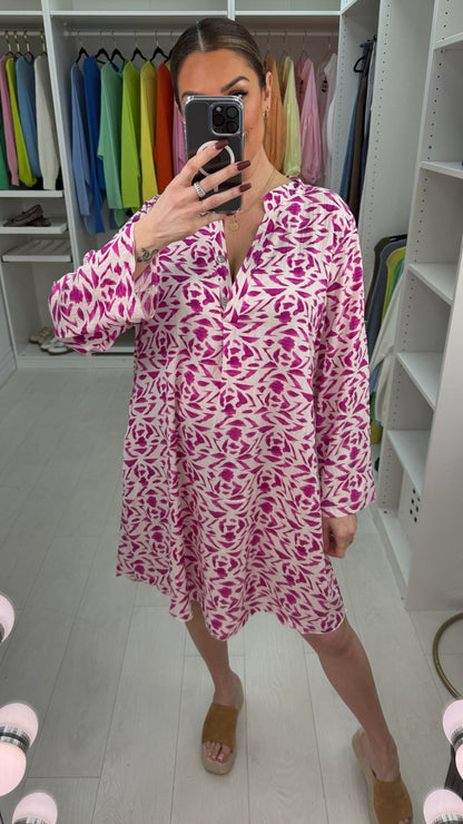 Eliza Abstract Print Loose Fit Dress