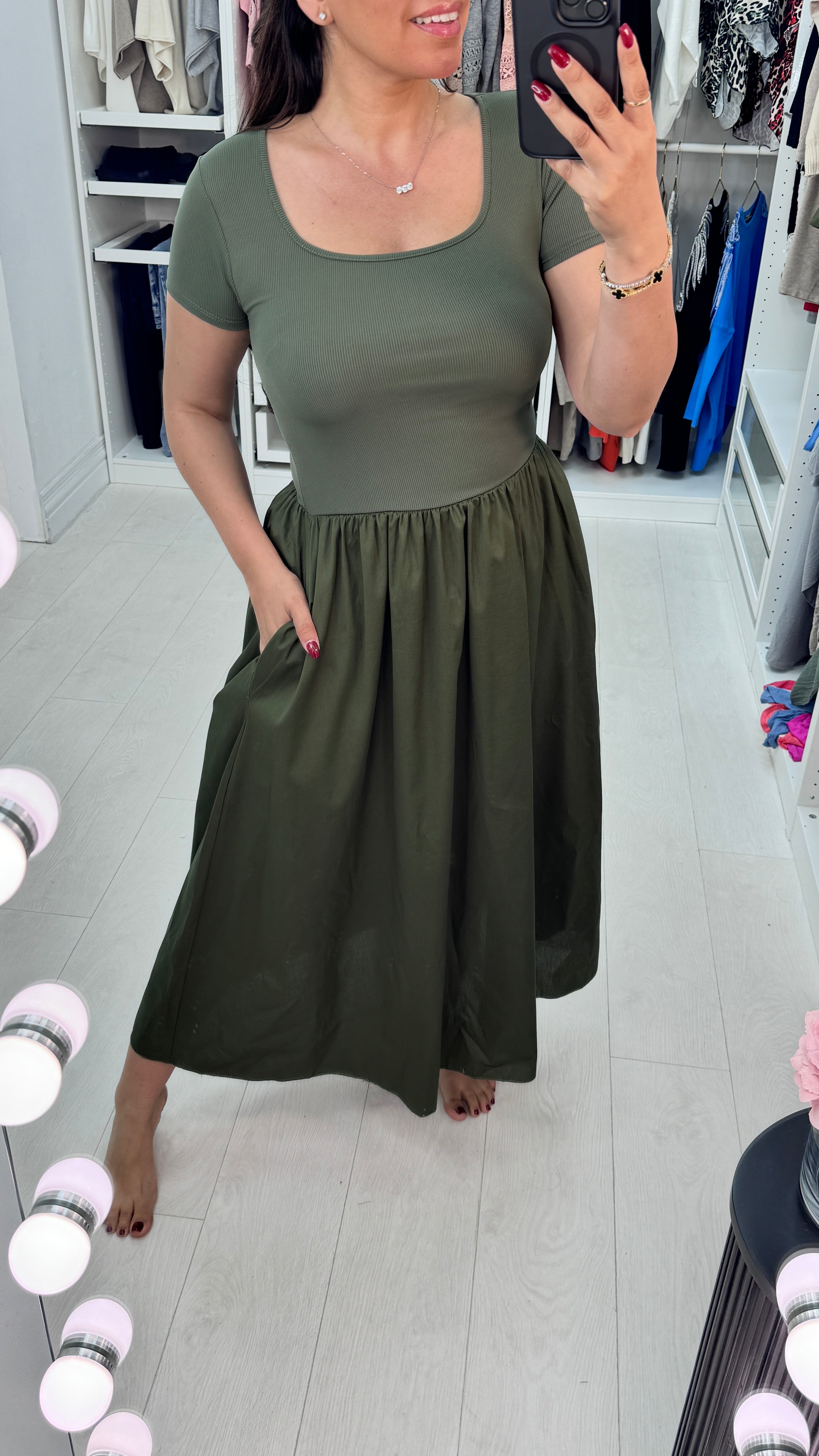 Ivey Plain Poplin Maxi Dress