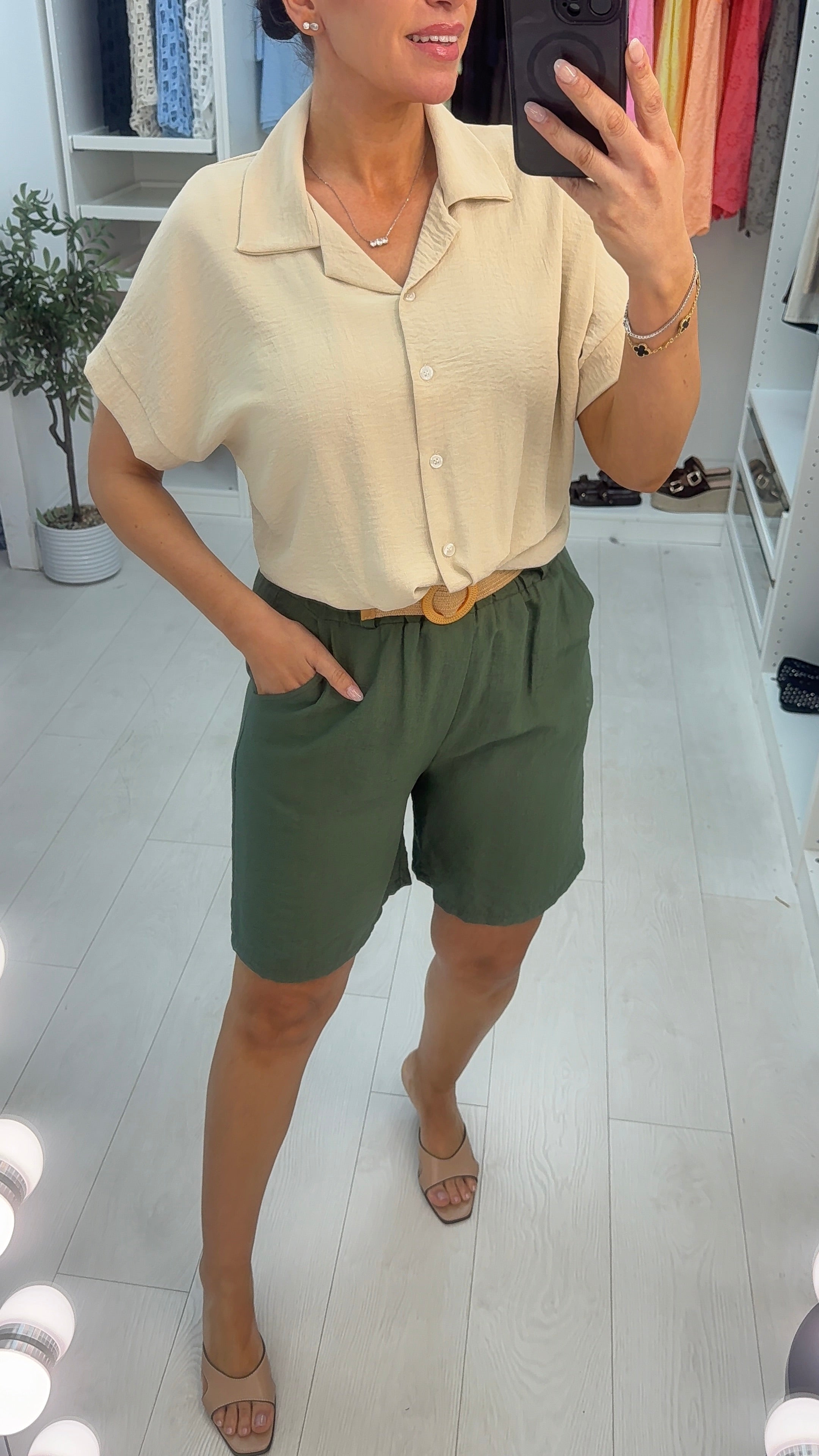 Giovana Plain Tie Front Shirt