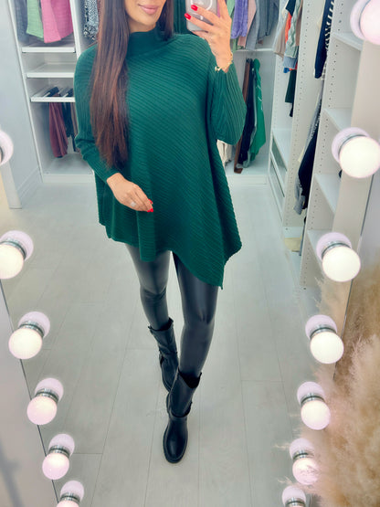 Mais Asymmetric Cable Knit Detail Jumper