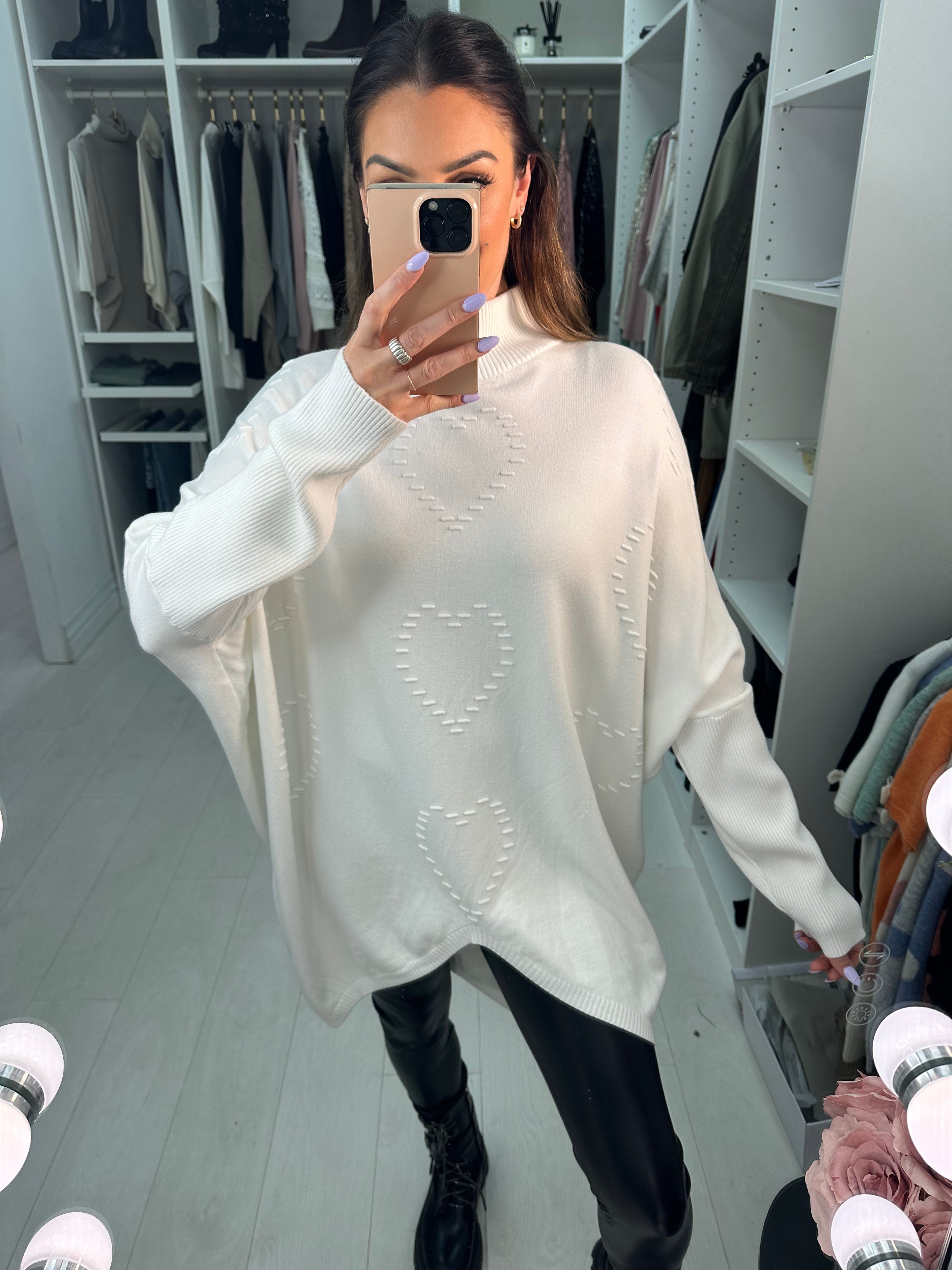 Sian Stitch Heart Jumper