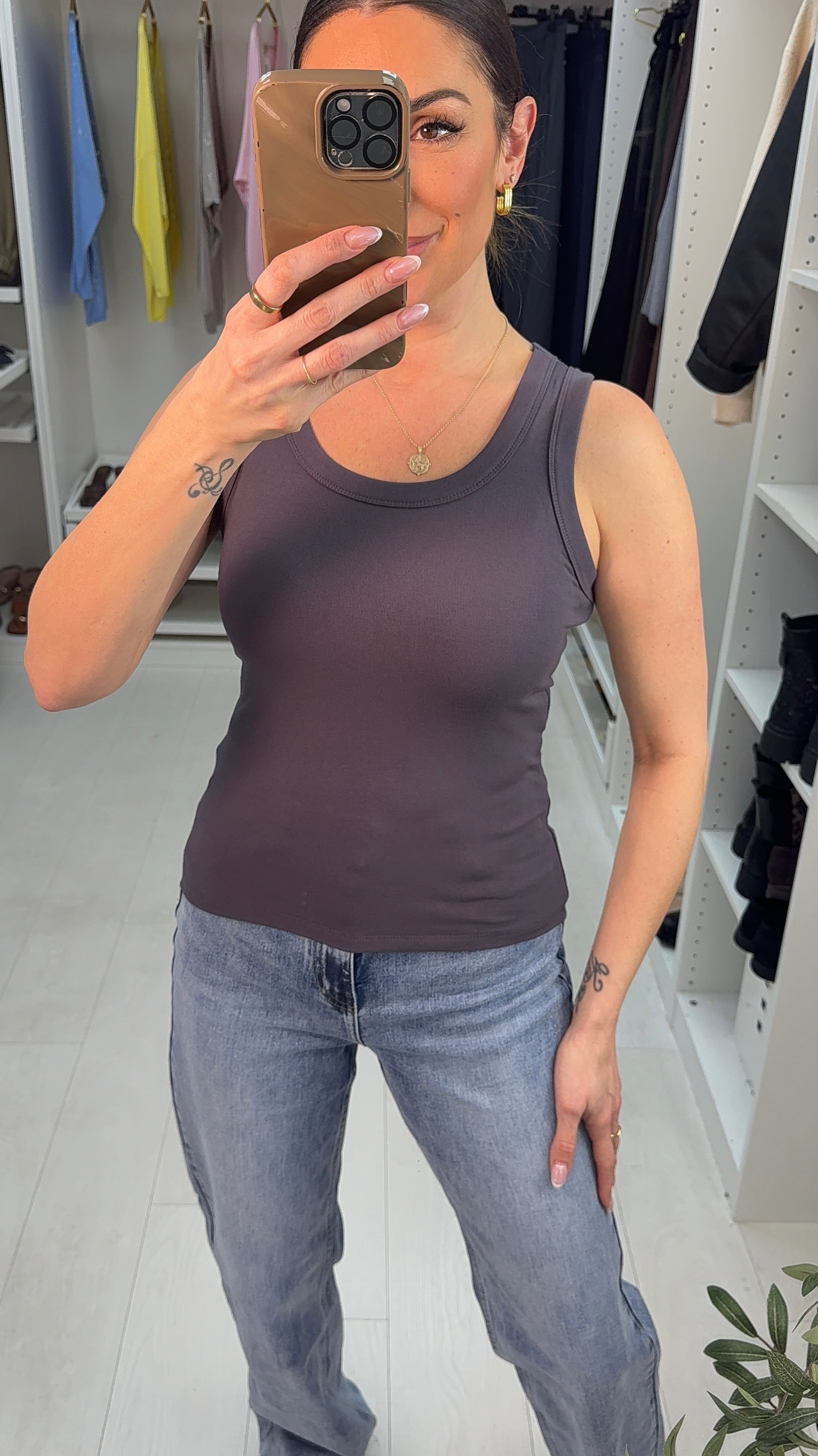 Leilani Plain Basic Vest Top