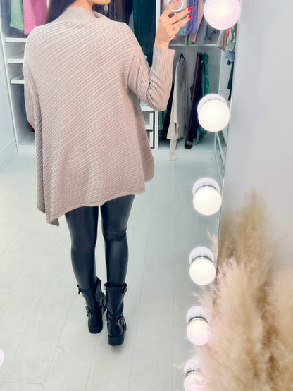 Mais Asymmetric Cable Knit Detail Jumper