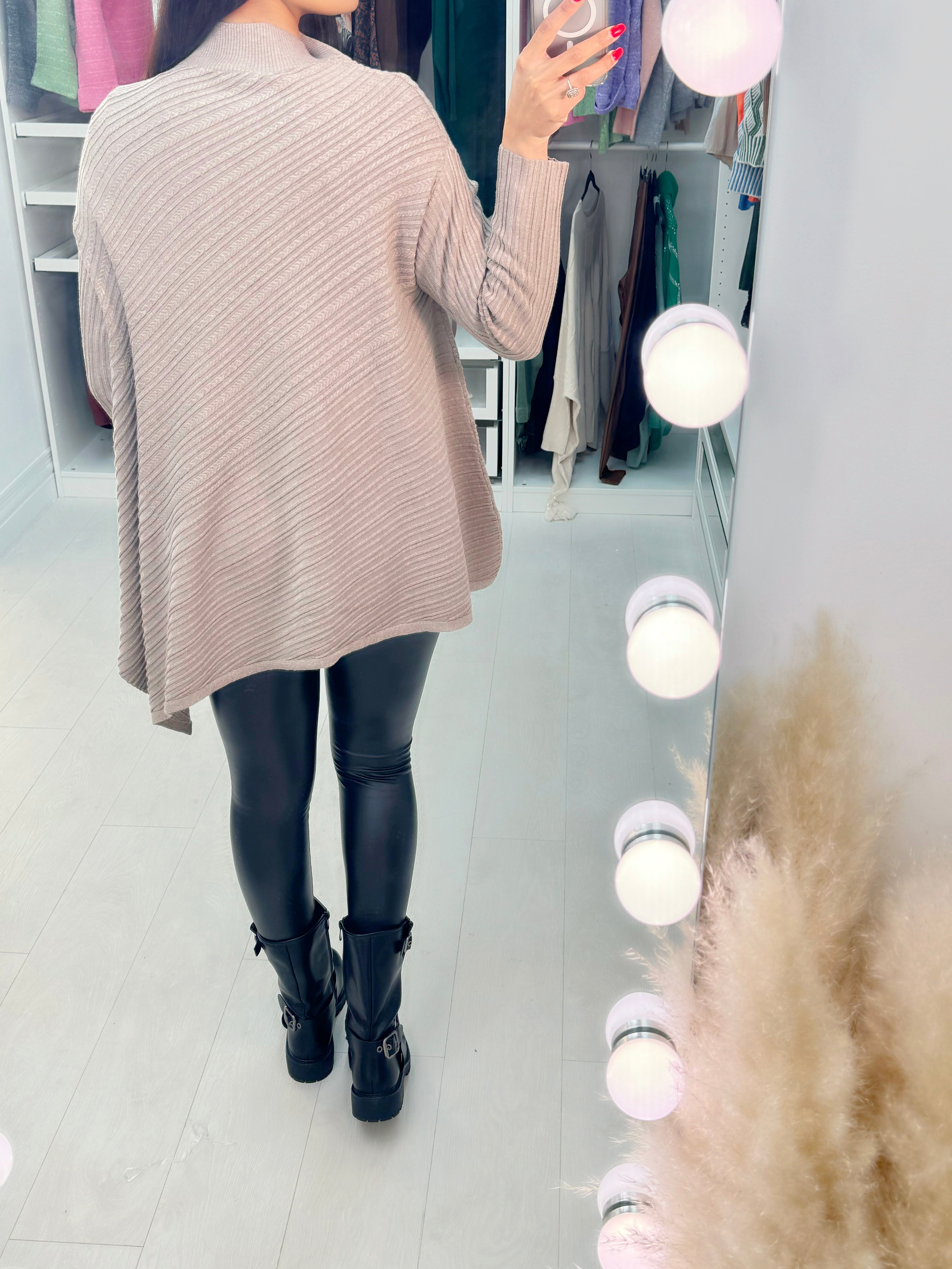 Mais Asymmetric Cable Knit Detail Jumper