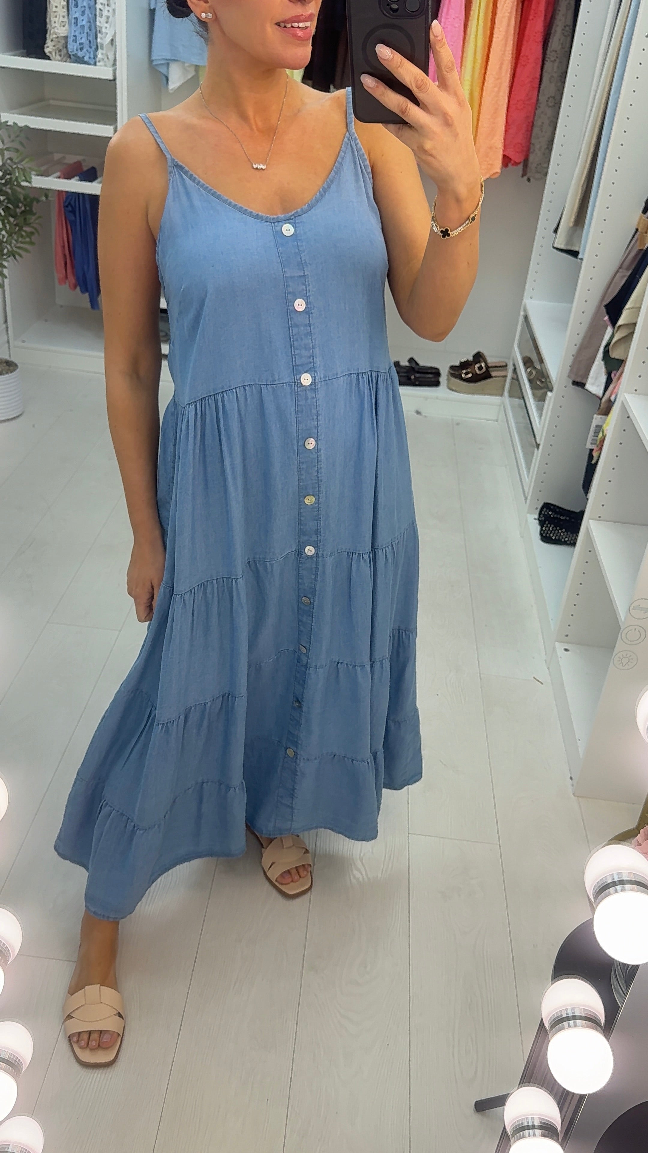 Winny Denim Maxi Smock Dress