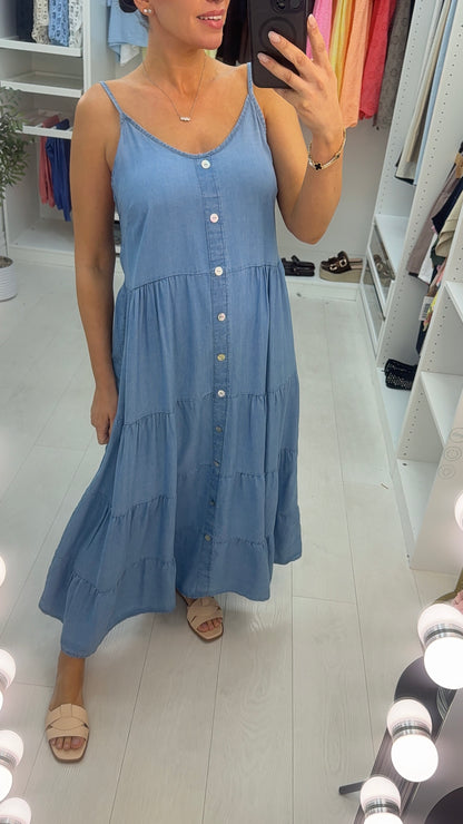 Winny Denim Maxi Smock Dress