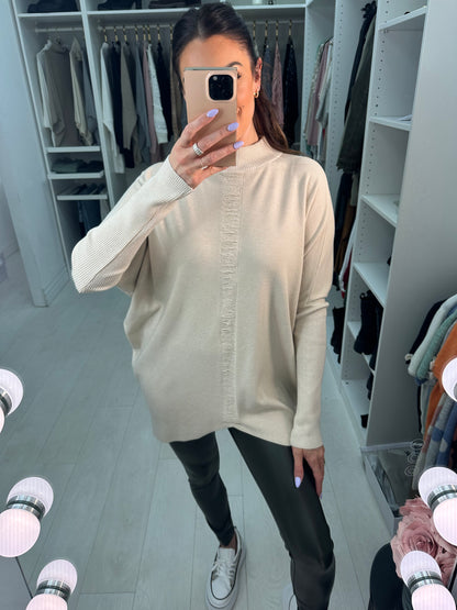 Nelson Ripped Detail High Neck Jumper