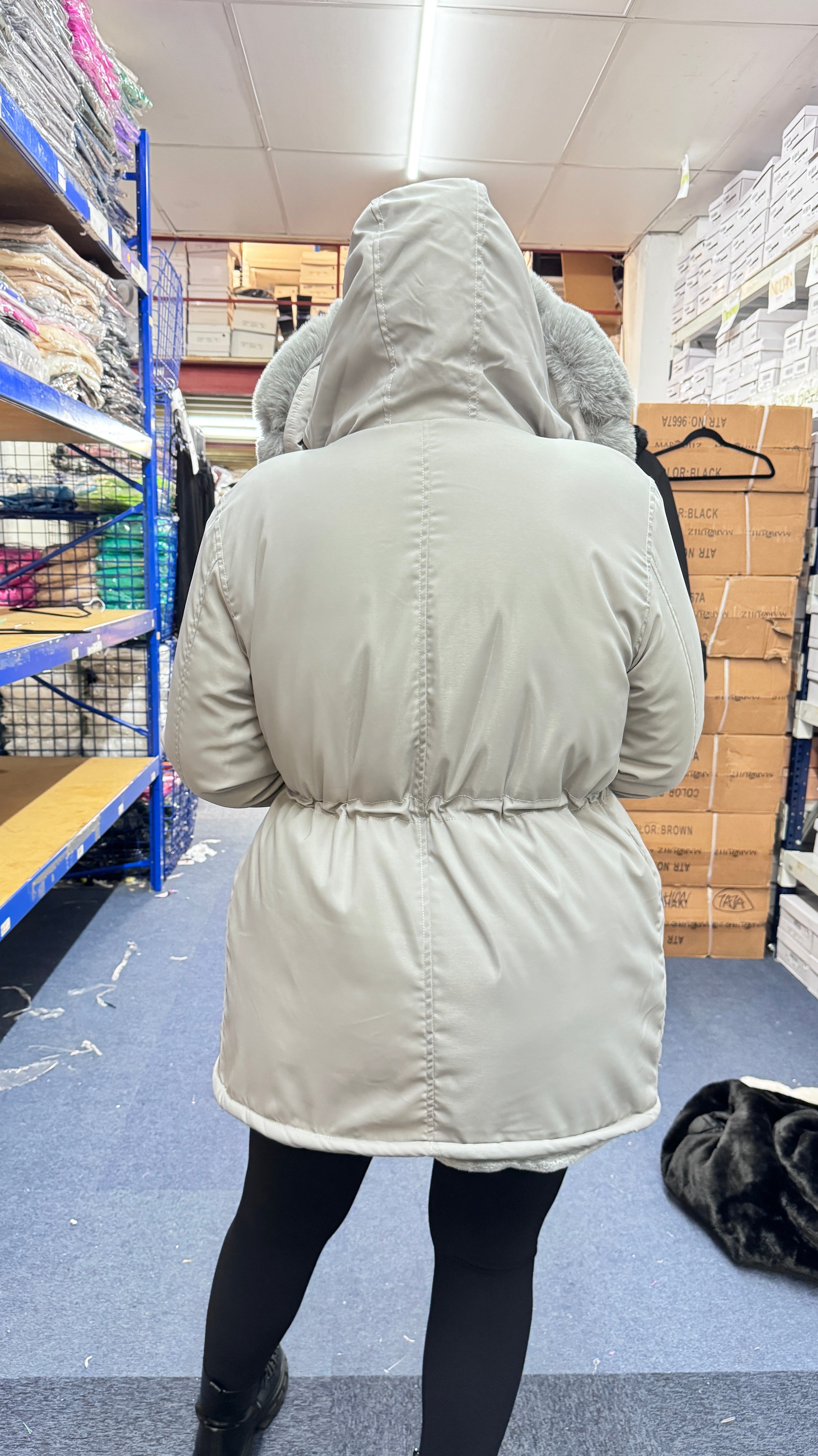 Amaya Faux Fur Hooded Toggle Coat