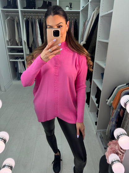 Nelson Ripped Detail High Neck Jumper