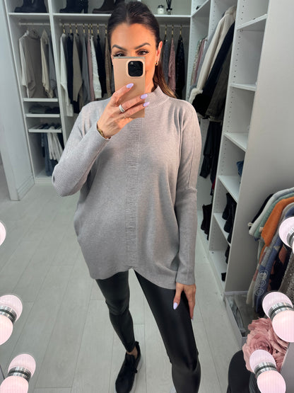 Nelson Ripped Detail High Neck Jumper