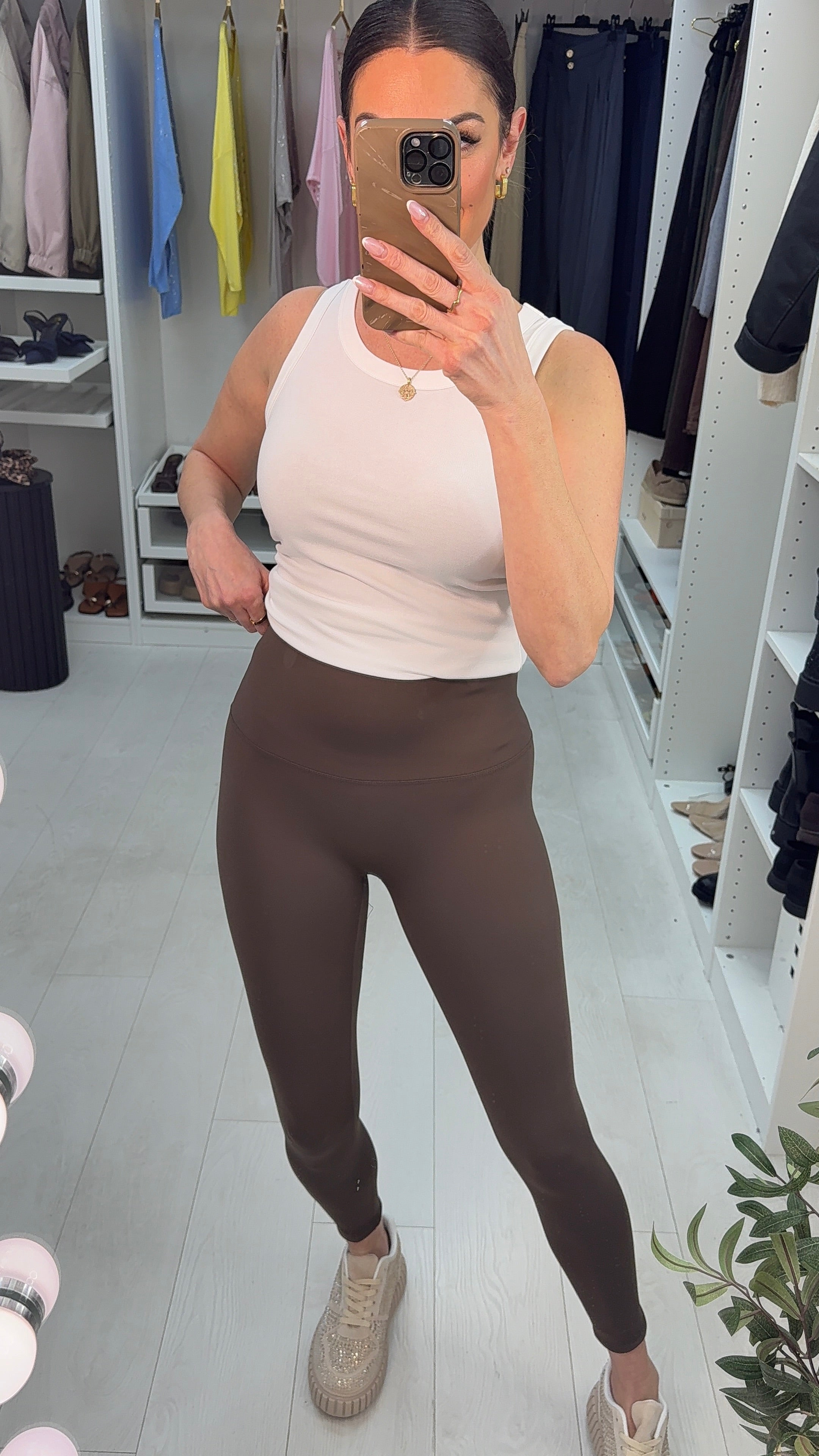 Avalee Chocolate Plain Soft Stretch Leggings