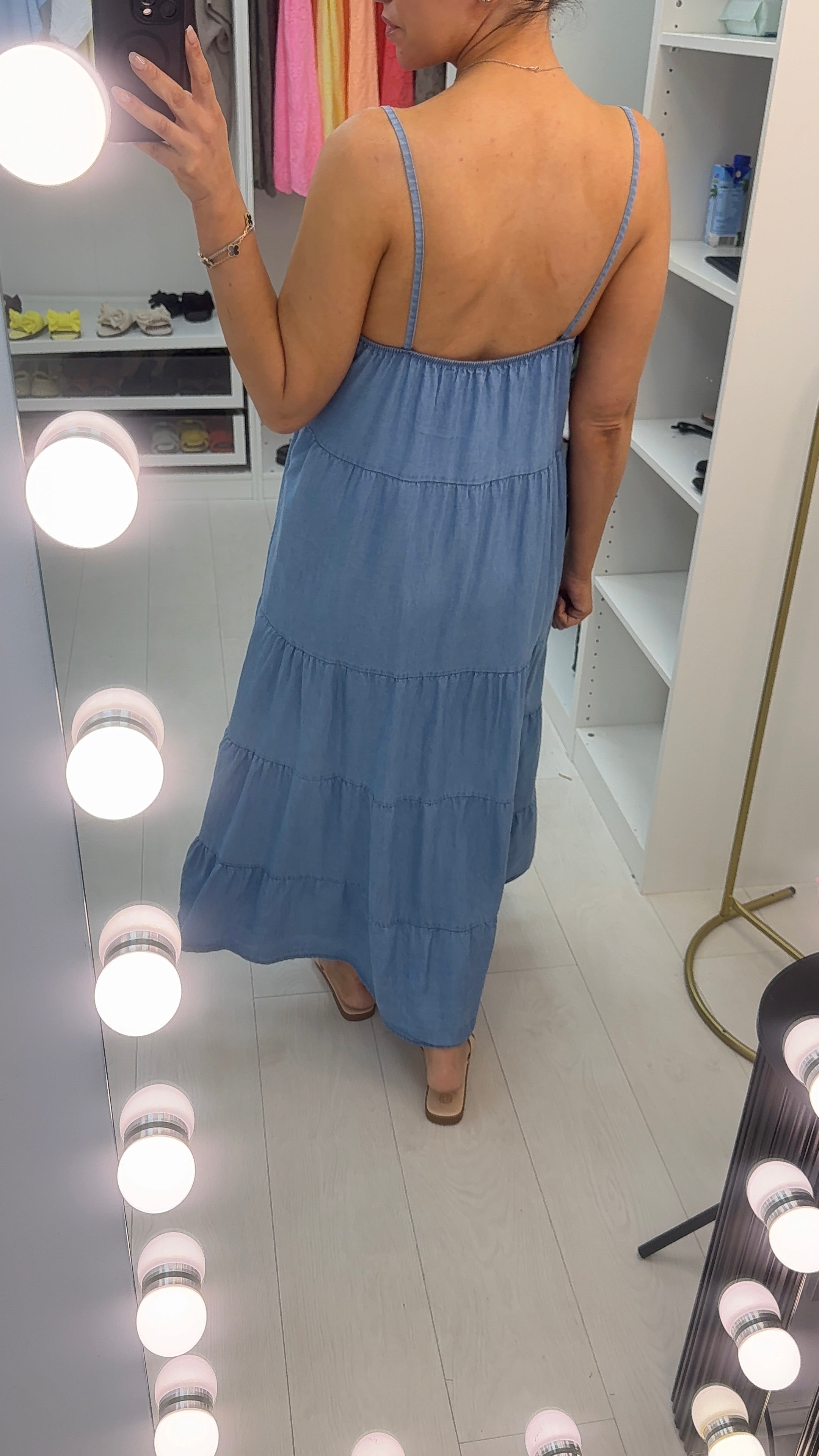 Winny Denim Maxi Smock Dress