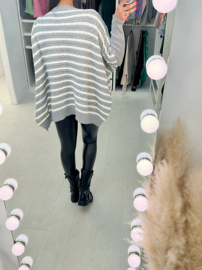 Faye Stripe Poncho Knit Jumper