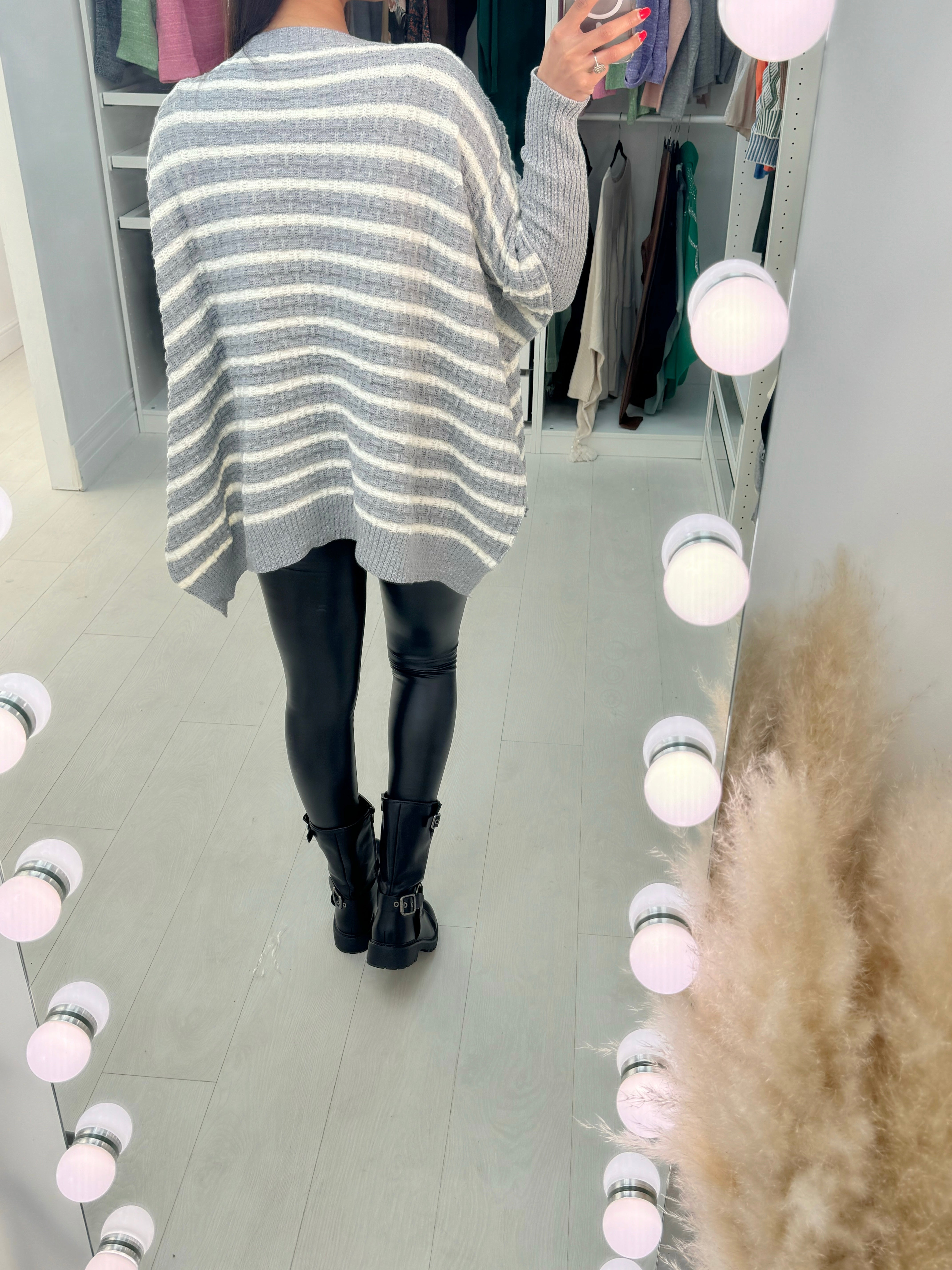 Faye Stripe Poncho Knit Jumper
