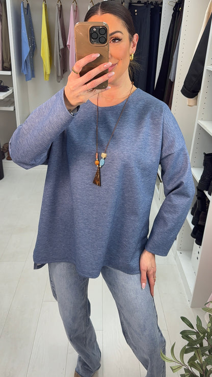 Adalie Plain Necklace Loose Fit Top