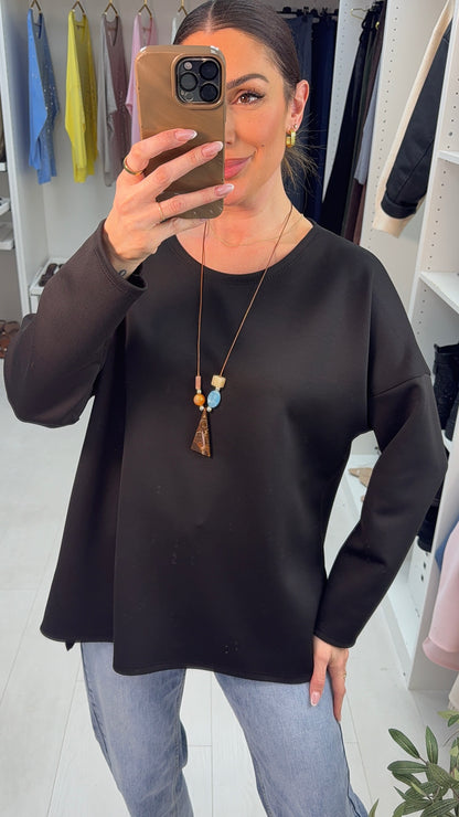 Adalie Plain Necklace Loose Fit Top