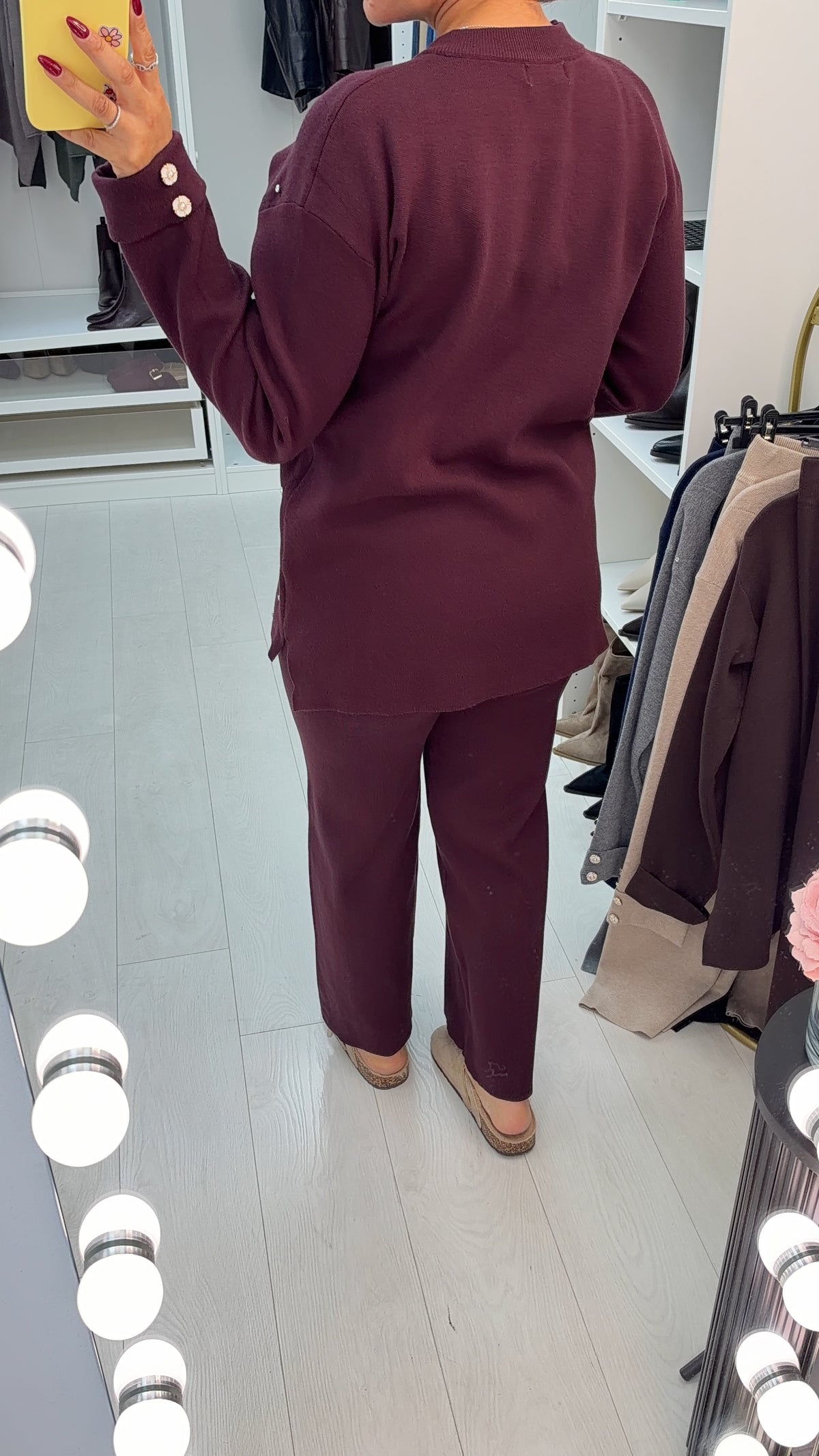 Ottie Plain Diamante Embellished Loungewear Set