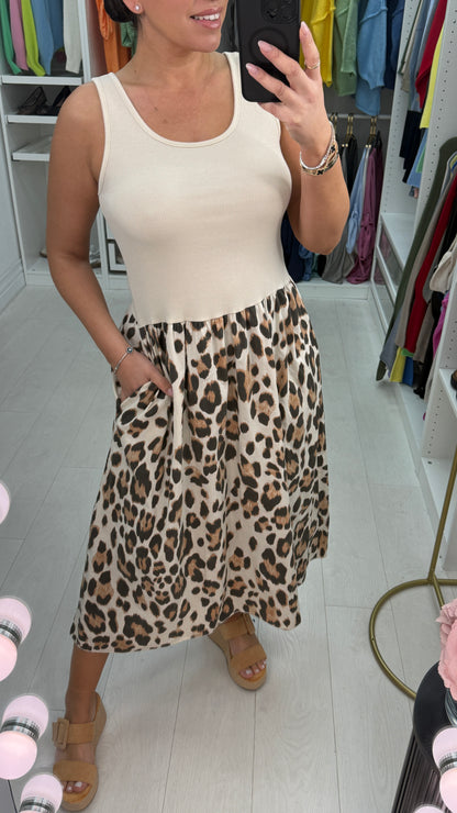 Kimberley Leopard Poplin Maxi Dress