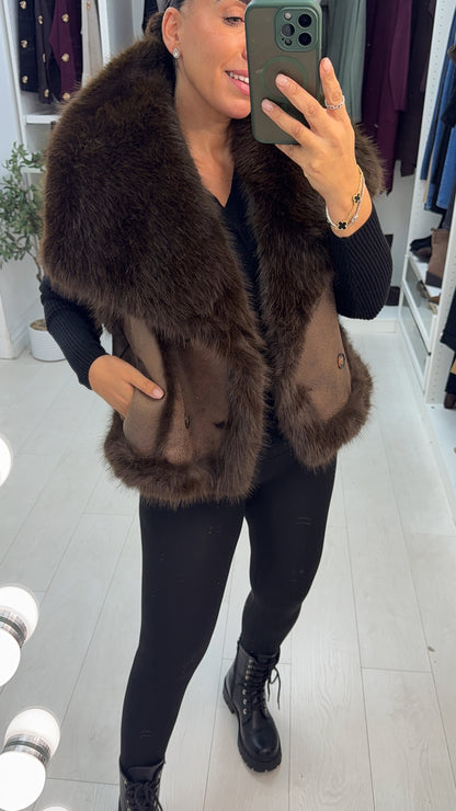 Adeline Faux Fur Reversible Gilet