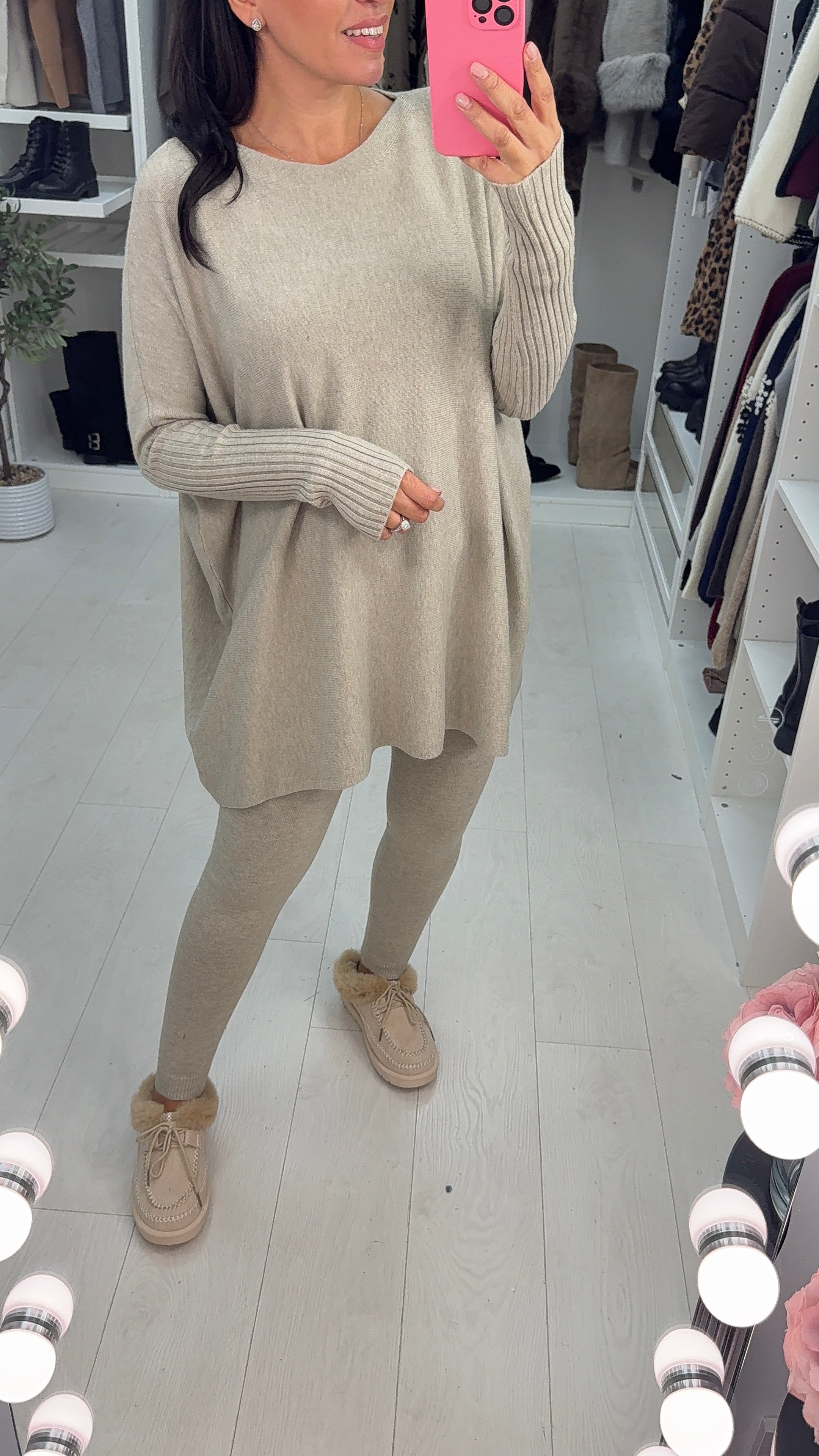 Hessa Plain Loose Fit Super Soft Knitted Loungewear Set