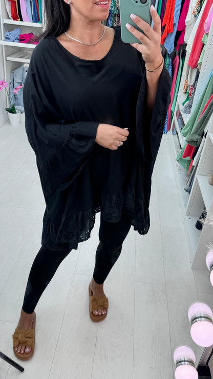 Layne Broderie Ruffle Hem Top