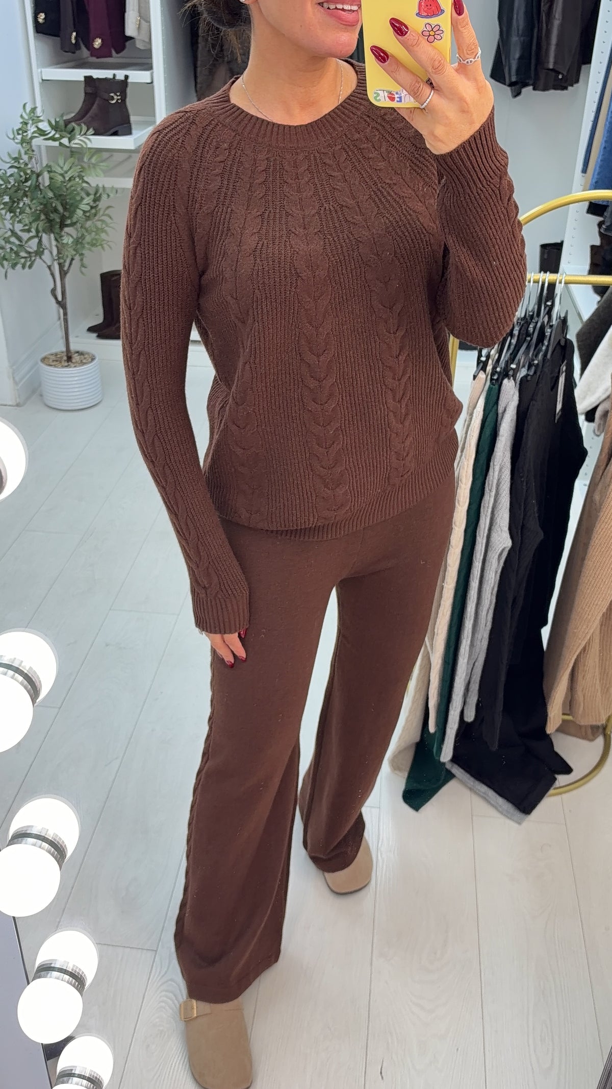 Cameron Plain Cable Knit Loungewear Set