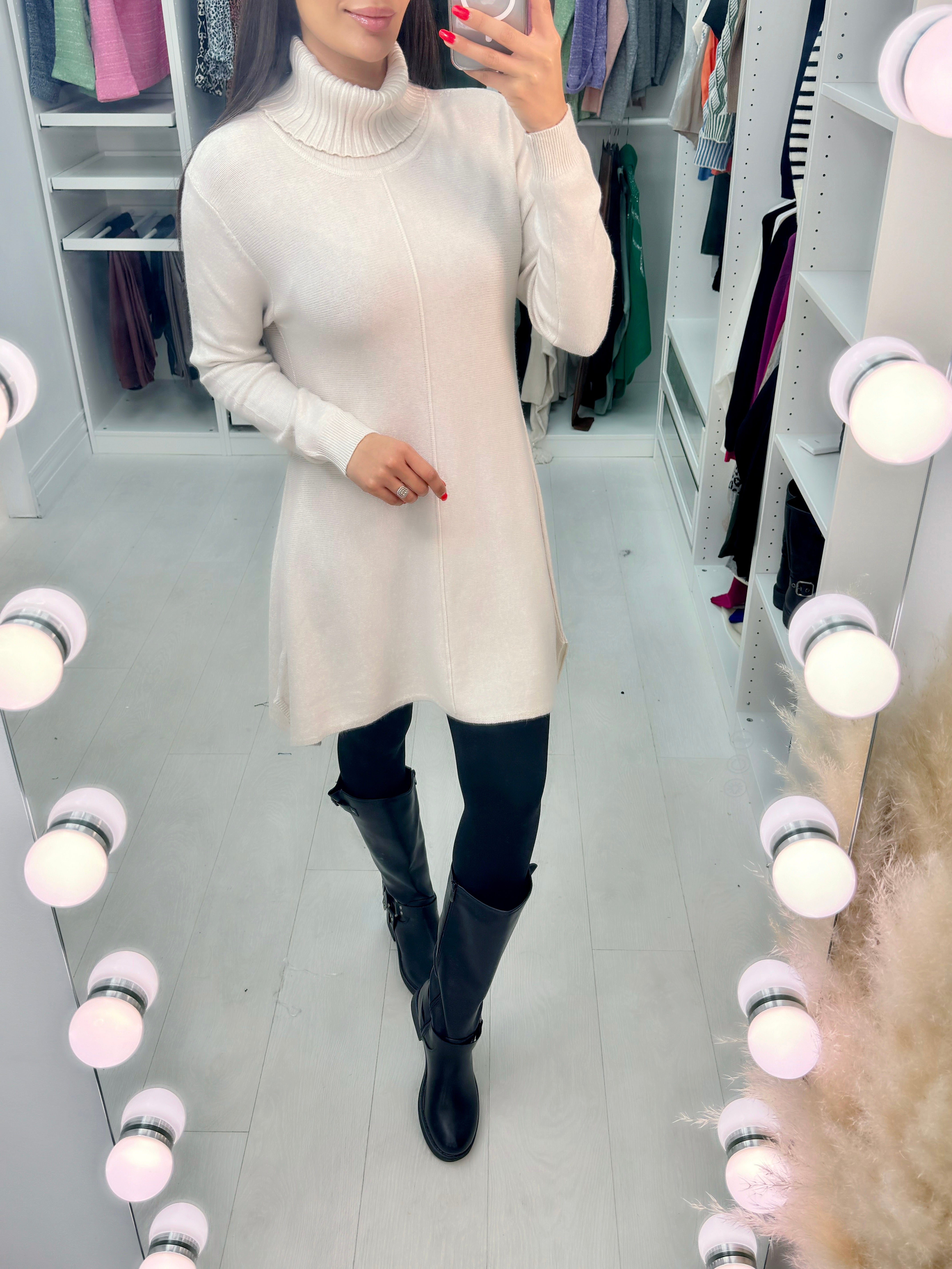 Shane Roll Neck Curved Hem Tunic