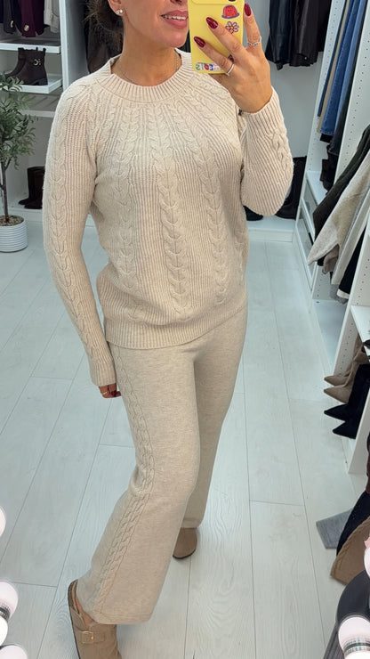 Cameron Plain Cable Knit Loungewear Set