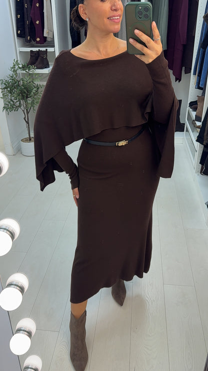 Sybella Drape Detail Knit Maxi Dress
