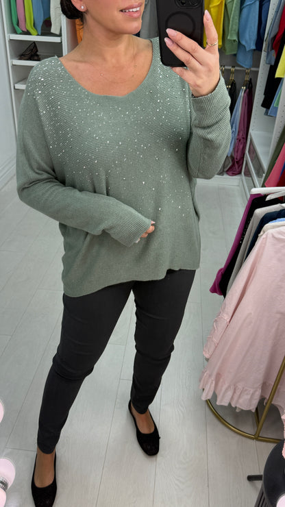 Susana Diamante Detailed Loose Fit Knit Top