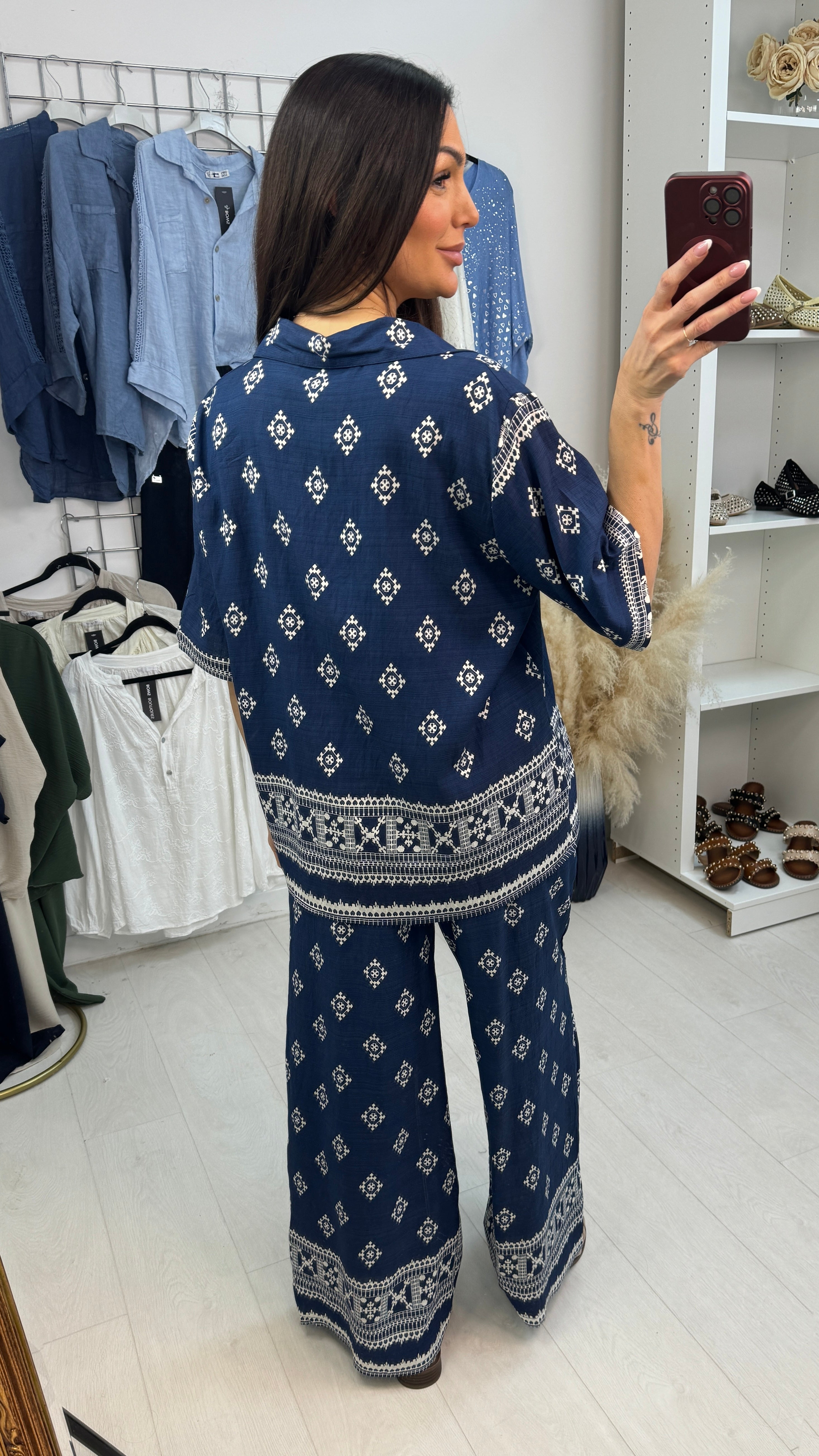 Calia Abstract Print Shirt Co-ord Set