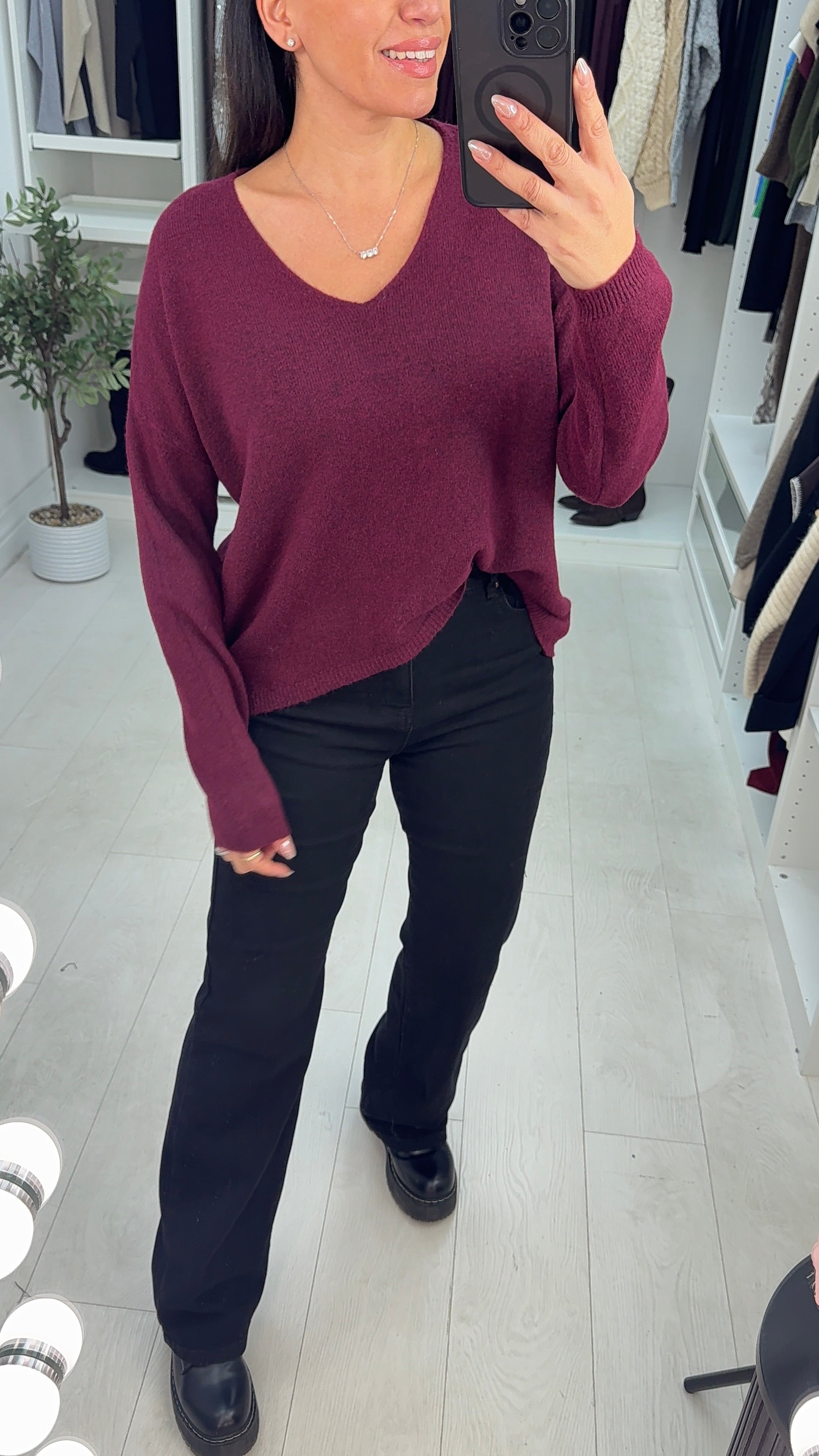 Renata Plain Super Soft V Neck Jumper